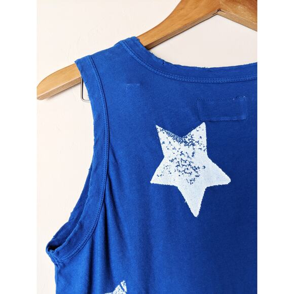 NWT CURRENT/ELLIOTT Blue with White Stars Muscle Tee Dress Size 3 Large - Picture 5 of 9